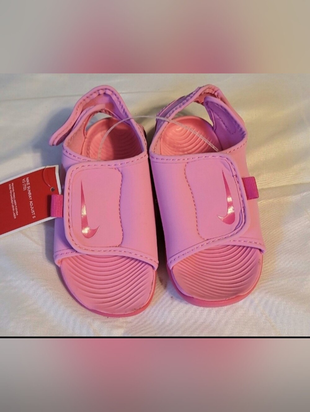 Nike Kids Pink Velcro Slide Sandals